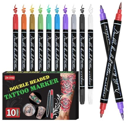 Temporary Body Markers - Temporary Skin Markers | Waterproof Face Paint Kit 10 Colors Bright Color for Drawing Daily Youth Teens Adults Birthday Carnivals Halloween Pack