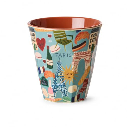 ReWu RICE Medium Melaminbecher Paris Mon Amour, 250 ml | BPA-frei, spülmaschinenfest, robuster Trinkbecher aus Melamin, leicht & stabil