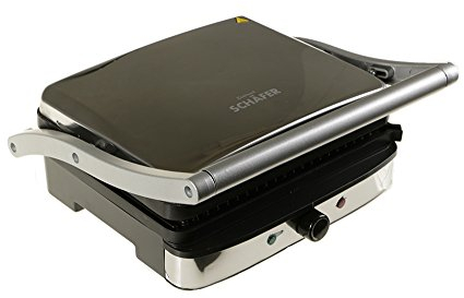 Schäfer Gril 20246 Gril - Barbecue de contact pliable à 180° - Schäfer Izgara/Tost Makinesi - Gümüş