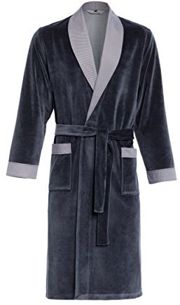 Revise Bento RE-103 Herren Bademantel - Morgenmantel – 80% Baumwolle - Graphite C1 - Gr. XL