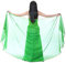 SHOWYOU Leichter halbrunder Chiffon-Handschal, Bauchtanz-Kostüm, Outfit, Hüftschal, Paillettenbesatz, Schal, Schleier, Dunkelgrün, 98.43 x 47.24 inch