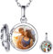 Custom4U Personalisierte Bilder Medaillon Lebensbaum Anhänger zum Öffnen Halskette in S925 Silber Lebensbaum Kette Medaillon Amulett mit Foto/Bild Gravur mit Wunsch-Motiven in Weißgold mit 41cm Kette