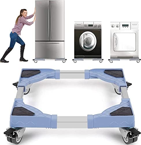 Bingopaw Appliance Wheels Adjustable Fridge Freezer Trolley, Movable Washing Machine Base(250KG Load)