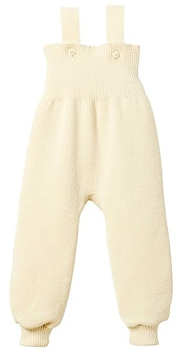 Disana Strick-TRÄGERHOSE Neugeborene & Kleinkind – 100% Bio-Merino – atmungsaktiv, warm Unisex Gr. 50 – 104 - nachhaltig & fair – mit hohem Bund - Made in Germany | Natur Gr. 62-68