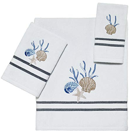 Avanti Linens - 3pc Towel Set, Soft & Absorbent Cotton Towels (Blue Lagoon Collection)