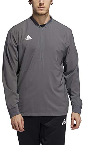 adidas Long Sleeve 1/4 Zip Top - Men's Casual L Grey/White