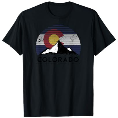 Colorado Bundesstaat Flag Mountain Top T-Shirt