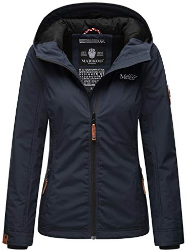 MARIKOO B862 Veste de mi-saison pour femme, légèrement doublée, à capuche