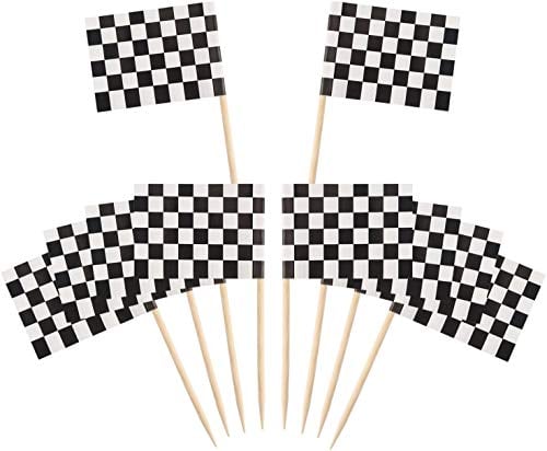 Inateck Party Cupcake Picks, 100 Stück, Schwarz-Weiß, Neutral, Kuchen Topper, Party, CAKE_TOPPER