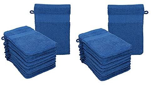 Betz Lot de 20 Gants de Toilette Palermo 100% Coton Taille 16x21 cm Couleur Bleu