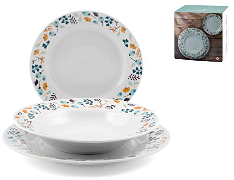 Royal Norfolk Merida Servizio tavola 18 pezzi, Porcellana decorata, 25cm