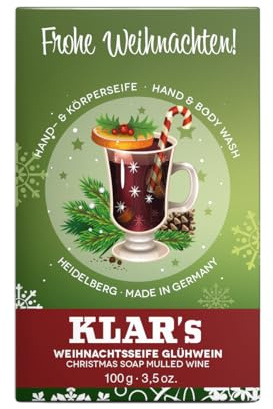 Klar Seifen Weihnachtsseife Glühwein 100g, Cosmos zertifiziert (palmölfrei), geeignet für normale Haut, Seife 11214