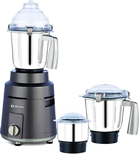 Bajaj Herculo Indian Mixer Grinder 1000W Brown|100% Copper Motor |3 Stainless Steel Jars| Multifunctional Blades|Extra International Adaptor|1-Month Warranty|2 Year Motor Warranty