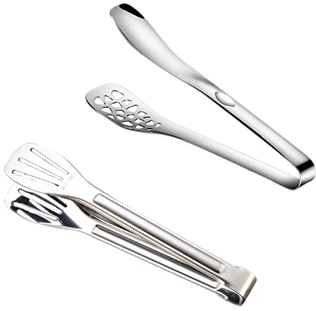 SUpoetry Pinzas De Cocina De Acero Inoxidable, Clip para Barbacoa, Clip de Ensalada, Pinzas para Pan, Adecuado para Carnes a la Brasa, Ensaladas, Bollería, 2 piezas