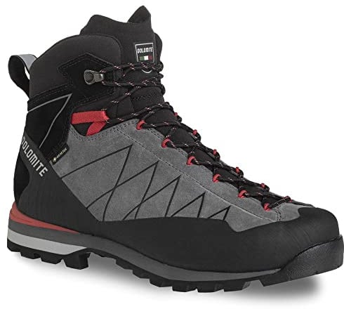 Dolomite Crodarossa Hi GTX Boots für Herren, Bootsschuh, Gunmetal Grey Fiery Red, 43 EU