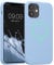 kwmobile TPU Silicone Case Compatible with Apple iPhone 12 mini - Case Magnetic Cover - Compatible with MagSafe - Light Blue Matte
