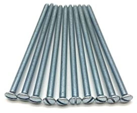Viti a bussola elettrica M3.5 argento, 75 mm, per interruttori, interruttore della luce, prese a spina, 3,5 mm x 75 mm, (10)