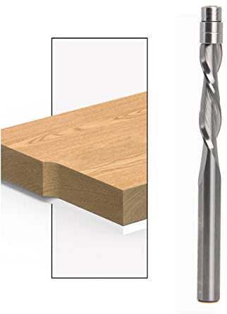 Sinoprotools Spiral Flush Trim Router Bits, Solid Carbide Flush Trim Router Bits, 1/4 Shank Down-Cut 1/4X1/4X1-1/8X3(1 Bits)