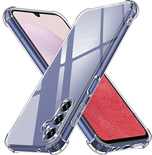 ivoler Klar Silikon Hülle für Samsung Galaxy A14 5G / A14 4G mit Stoßfest Schutzecken, Dünne Weiche Transparent Schutzhülle Flexible TPU Durchsichtige Handyhülle Kratzfest Case Cover