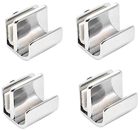 euskay 4 manijas de puerta de cristal, mango de clip de vidrio, aleación de zinc, sin perforación, pinzas de puerta, tiradores para vidrio, 3-5 mm, vitrinas, cajones (Tipo C)