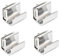 euskay 4 manijas de puerta de cristal, mango de clip de vidrio, aleación de zinc, sin perforación, pinzas de puerta, tiradores para vidrio, 3-5 mm, vitrinas, cajones (Tipo C)