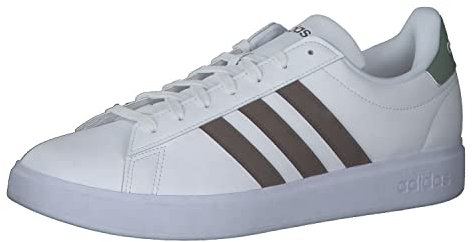 ADIDAS Herren Grand Court 2.0 Sneaker, FTWR White Earth Strata Silver Green, 44 2/3 EU