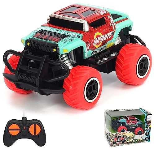 Pup Go Ferngesteuertes Auto Offroad mit Licht für Kinder 3-9 Jahr, Robust Mini RC Auto Schnell Indoor Outdoor, Spielzeug Kleinkind Weihnachten Geburtstagsgeschenk für Junge Mädchen, Rot