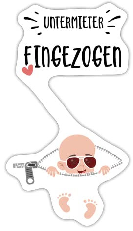 DesignsByJnk5 Sticker Unisex Familie | Untermieter Eingezogen Aufkleber Schwangerschaft Spruch | Baby lustige Sprüche Autoaufkleber Geschenkidee Familie