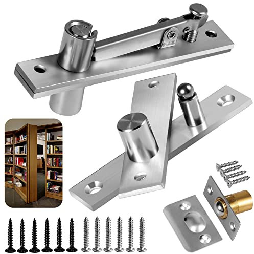 Türscharniere, unsichtbares Scharniersystem mit Kugelschnapper, für max. 90 kg schwere Holztüren und verstecktes und geheimes Bücherregal, Murphy-Bücherregal (1)