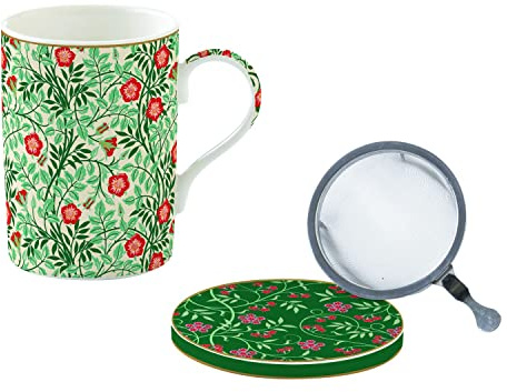 Easy Life Floral Fantasy Tasse mit Infuser Set 350ml Porzellan