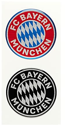 FC Bayern München I 3D Aufkleber Logo 2er Set I Rot