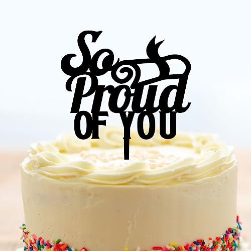Rimego So Proud of You Cake Topper 2023 Graduation Cake Topper Graduation Party Dekorationen Congrats Grade Cake Picks for 2023 Congrats Grade Party Dekorationen Supplies