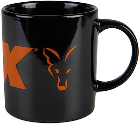 Fox Tasse en céramique avec logo noir et orange - Tasse de pêche, tasse à café, tasse à boisson, gobelet, CCW022