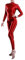 Yaaapiy Damen Glänzend Overalls Ganzkörper Anzug Body Einteiler Bodysuit Jumpsuit Glossy Glatt Strupmhose Leggings Unterwäsche Langarm mit Reißverschluss (rot)