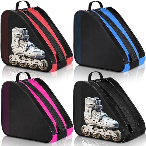 CHENGU Lot de 4 sacs de grande capacité respirants pour patins à glace avec bandoulière réglable - Accessoires de patinage artistique pour garçons et filles - Pour garçons et filles