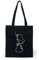 CLAMATO Tote bag tela in Cotone 35x40cm Borsa medie dimensioni resistente 340 g/m2 - Linea Thick (Due facce nera)