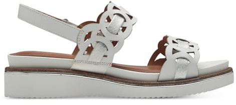 Tamaris Damen Sandaletten, Frauen Sandalen,Sommerschuhe,Freizeitschuhe,offene Schuhe,Strandschuhe,high Heels,Stilettos,White,38 EU
