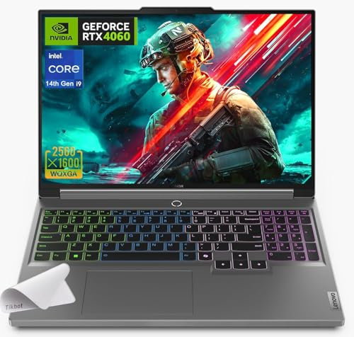 Lenovo Legion Pro 5i 16 pulgadas WQXGA (2560 x 1600) Gaming Laptop - i9-13900HX (24-Core) Procesador-GeForce RTX 4060 (TGP 140W), Win 11 Home, con alfombrilla de mouse (64 GB RAM | 1TB PCIe SSD)