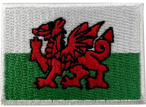 Mini Wales Flag Patch Iron Sew On T Shirt Welsh Football Small Embroidered Badge