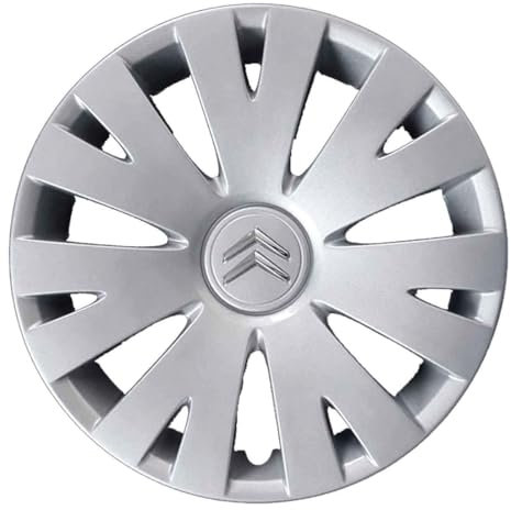 Kit de 4 enjoliveurs adaptables – pour Citroen C4 Picasso / C1 / C2 / C3 / C4 / C5 / C8 / Nemo/Berlingo/Xsara Picasso – Diamètre 15 – avec Logo chromé – Non d'origine