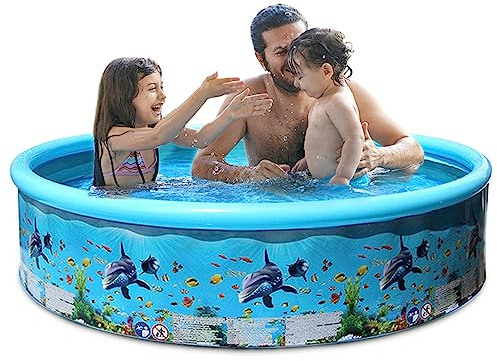 Jemora Piscine en Plastique Dur Portable sans gonflage Piscine Pliante Piscine familiale Piscine Ronde pour bébés Enfants Adultes