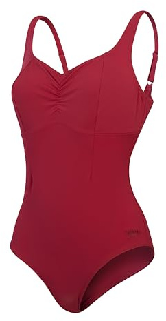 Speedo Women's Shaping Aquanite One Piece Swimsuit | Shapewear | Beach and Holiday Swimwear, Basque Red, 42/18