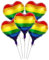 PrideGEO® 5 Stück Folienballon Party Ballons Luftballons mit Regenbogen LGBT+ Farbe, für CSD, Karneval, Hochzeit, Geburtstag usw.