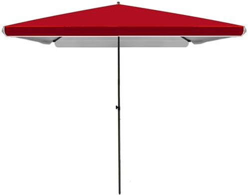 Parasol rectangulaire, parasol de table avec Protection UPF 50+, parasol extérieur avec hauteur réglable et anti vent pour jardin, terrasse, balcon (Color : Rouge, Size : 2.2x1.7m)