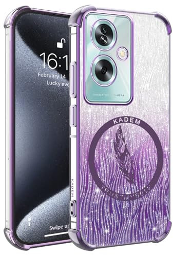 XINYEXIN Funda Glitter para OPPO A79 5G, Carcasa Antigolpes TPU Transparente Bling Brillante Brillo Ultradelgado Slim Bumper Case - Viola