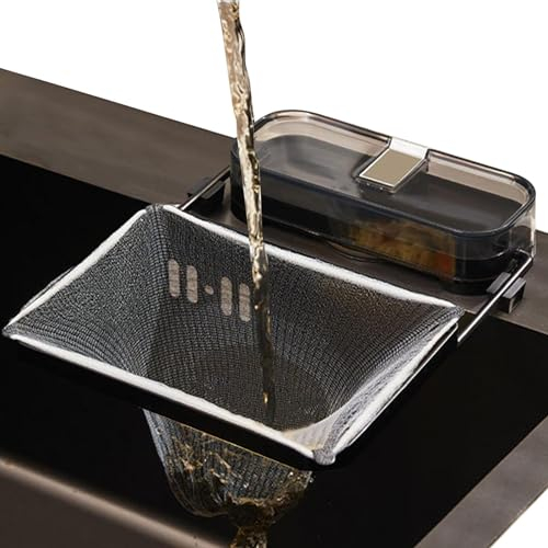 Samuliy Sink Drain Strainer Holder - Filter Screen Corner Drain Strainer Rack,Suction Cup Kitchen Sink Strainer, Reusable Sink Filter Rack, Corner Drainage for Kitchen