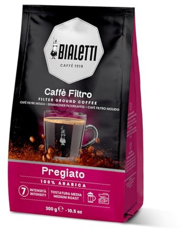 Bialetti Gemahlener Kaffee, 100% Arabica, 300g, für Filterkaffee