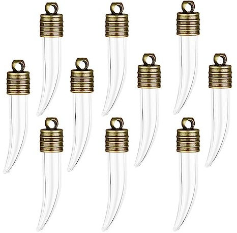 Luxshiny 10pcs Mini Glass Wish Bottles with Caps Clear Tube Jars for Crafts Decorations and Party Favors Versatile Containers for Potpourri Gems and More