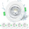 Mizlay 6er Set LED Einbaustrahler 230V 30° Schwenkbar 90mm (Lochmaß 72-80mm), Außen Spots 230V IP44 Kaltweiß 6000K 5W, Flach Deckenspots Einbauleuchten Einbauspot Rund Weiß für Badezimmer Innen Decke