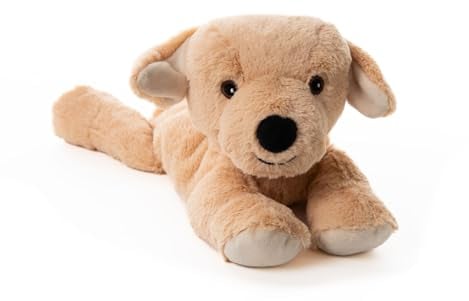 Habibi Plush Wärmekissen/Stofftier f. Kinder und Erwachsene – 1873 Hund Labrador mit Hirsefüllung, Wärmekuscheltier zum Erwärmen in der Mikrowelle/Backofen, ideal auch für Babys